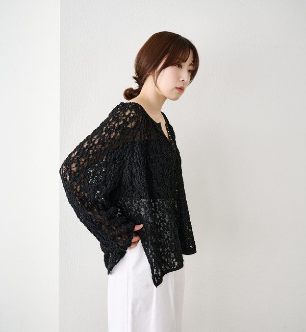  「サイドスリットレースブラウス」|シャツ・ブラウス|