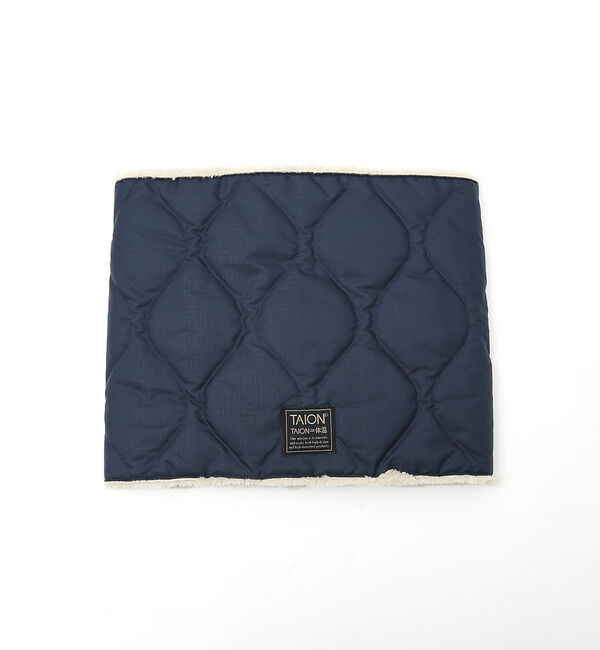 ABAHOUSE「【TAION /タイオン】リバーシブル ダウンネックウォーマー/DOWN NEC」|マフラー|ダークネイビー