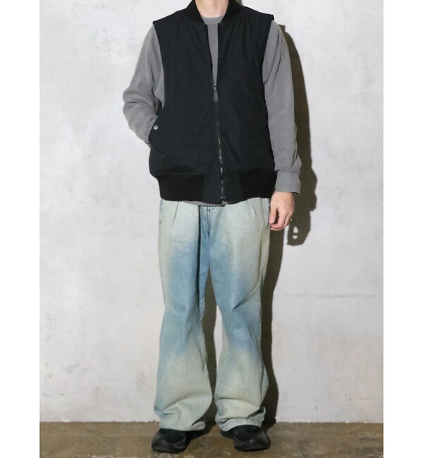 ABAHOUSE「【MADE IN STANDARD】 BLACK MA-1 VEST REVER」|ベスト・ジレ|