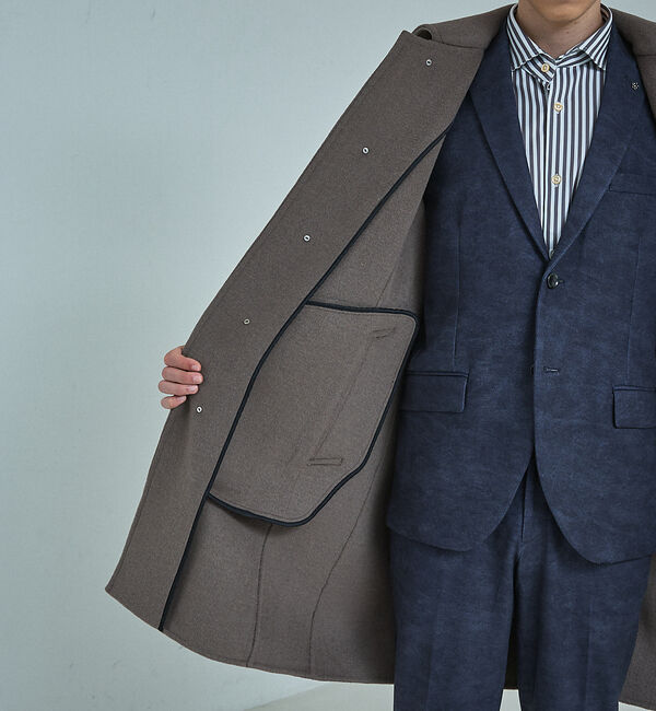 ABAHOUSE「【ON/OFF兼用】ウールモッサ バルカラーコート / ステンカラー」|ステンカラーコート|