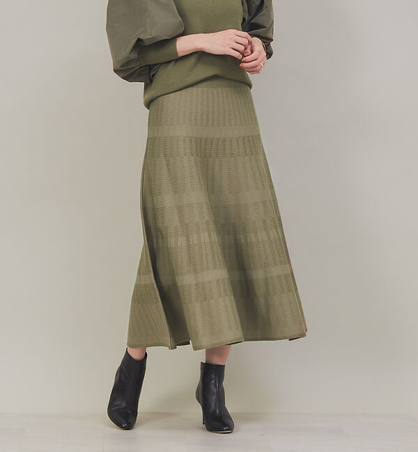 Rouge vif「ジャガードスカート」|スカート|カーキ