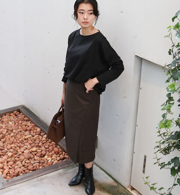 Rouge vif「【一部店舗限定】エコポリコット天竺プルオーバー/ ロングスリーブTシャツ」|Tシャツ・カットソー|