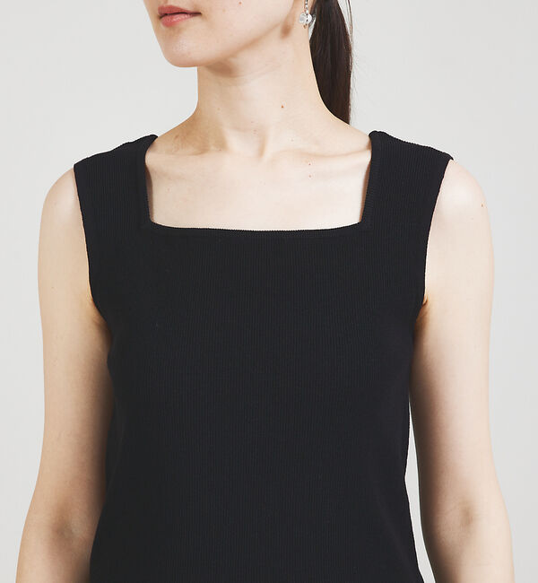 qualite「スクエアノースリーブニット」|キャミソール|