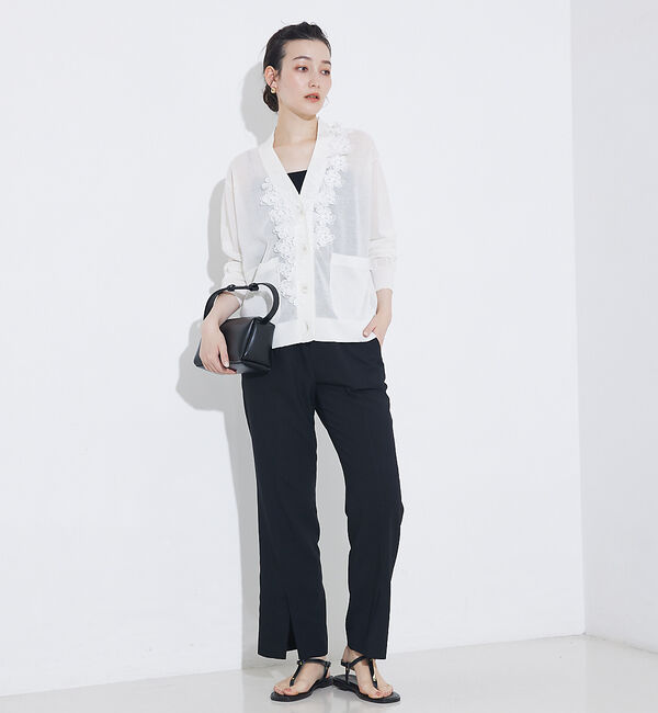 qualite「バックサテンジョーゼットベンツパンツ」|その他|