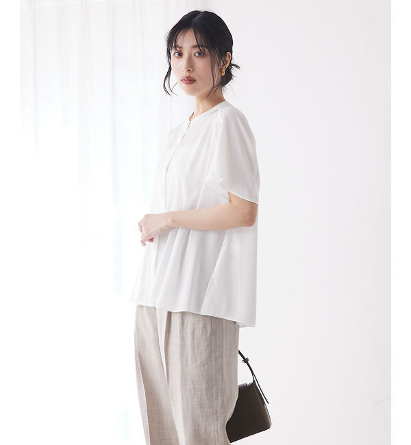 qualite「フレアーパネルブラウス」|シャツ・ブラウス|