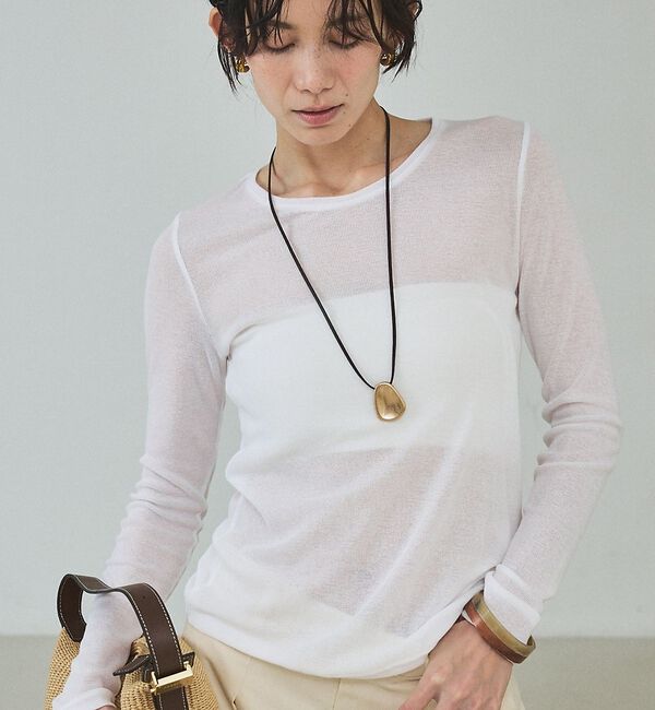 qualite「シアーテレコロングスリーブT」|Tシャツ・カットソー|オフホワイト