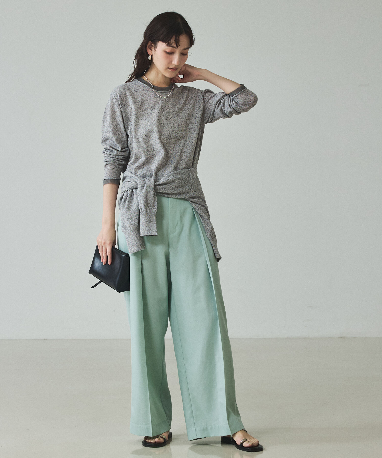 qualite「シアーミックスニットプルオーバー」|Tシャツ・カットソー|