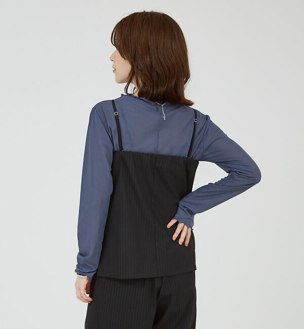 abahouse mavie「【セットアップ対応】ピンストライプ＆無地ビスチェベスト」|ベスト・ジレ|