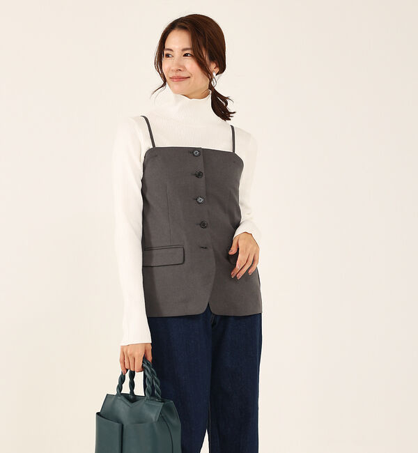 abahouse mavie「【セットアップ対応】ピンストライプ＆無地ビスチェベスト」|ベスト・ジレ|