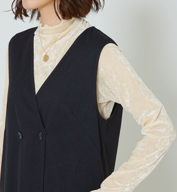 abahouse mavie「【大人のいちまんワンピ】ウォームジャージージレ風ジャンスカ」|ジャンパースカート|