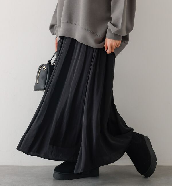 abahouse mavie「ヴィンテージサテンギャザースカート」|スカート|