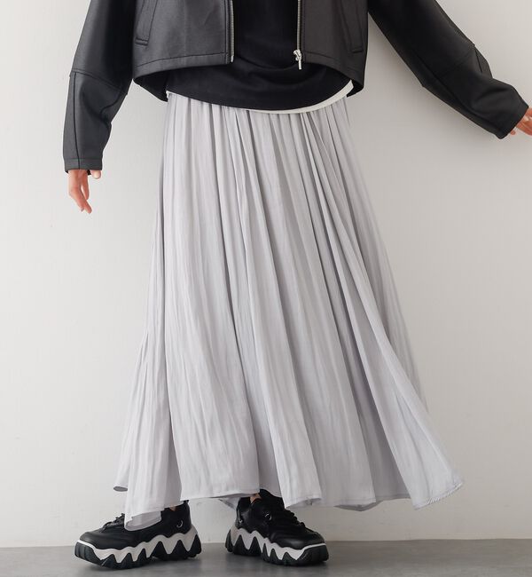 abahouse mavie「ヴィンテージサテンギャザースカート」|スカート|