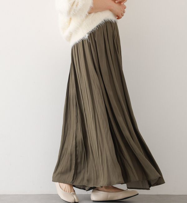 abahouse mavie「ヴィンテージサテンギャザースカート」|スカート|