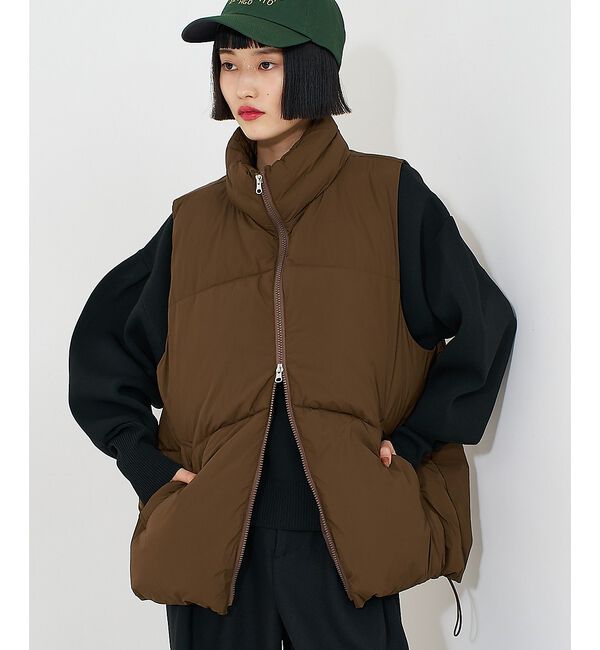 NOMINE「ボリューム パファーダウンベスト」|ベスト・ジレ|ブラウン