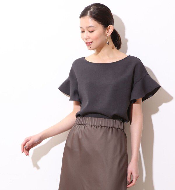  「2way麻調フリルブラウス(セットアップ対応可）」|シャツ・ブラウス|