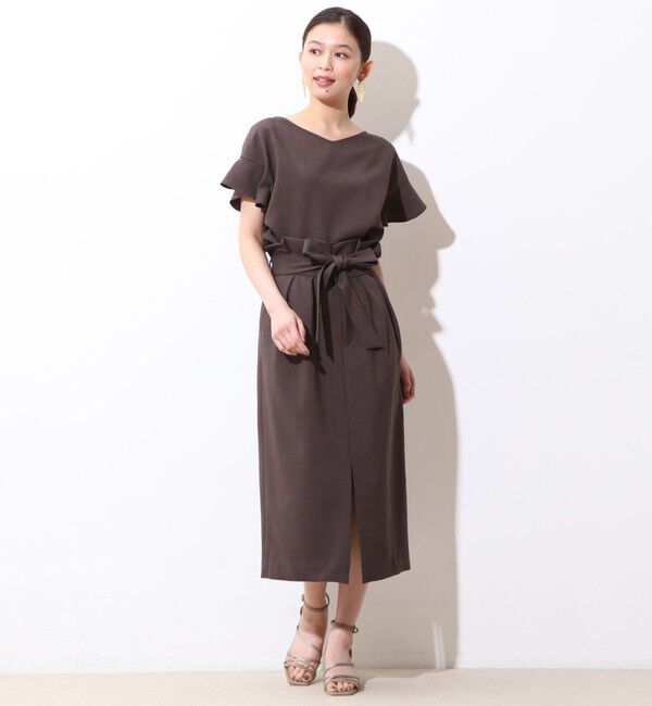  「2way麻調フリルブラウス(セットアップ対応可）」|シャツ・ブラウス|