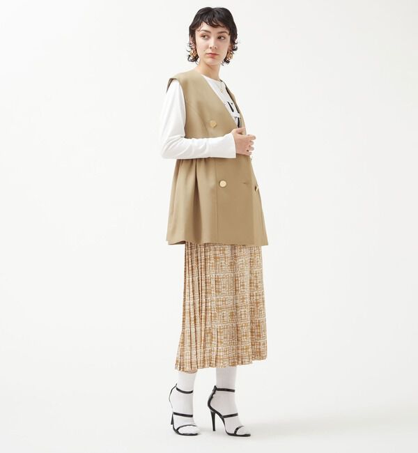 TIARA「グレンチェックプリントプリーツスカート」|スカート|