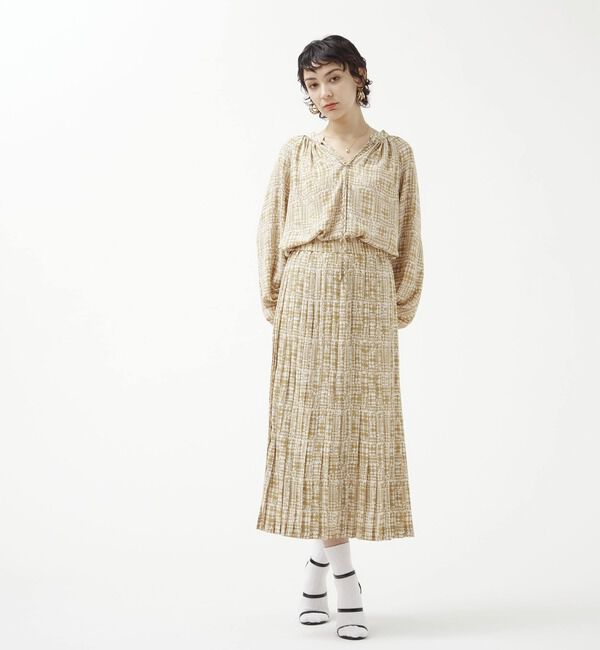 TIARA「グレンチェックプリントプリーツスカート」|スカート|