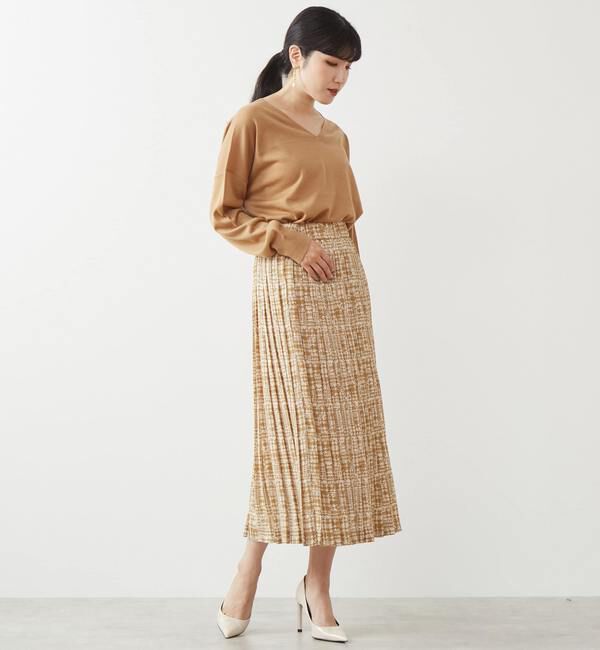 TIARA「グレンチェックプリントプリーツスカート」|スカート|