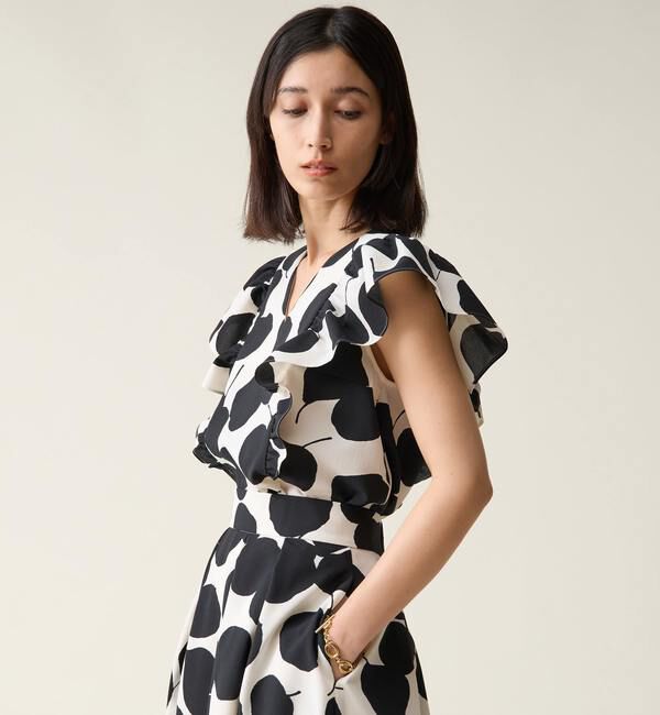 TIARA「リーフドットプリントブラウス（セットアップ可）」|シャツ・ブラウス|