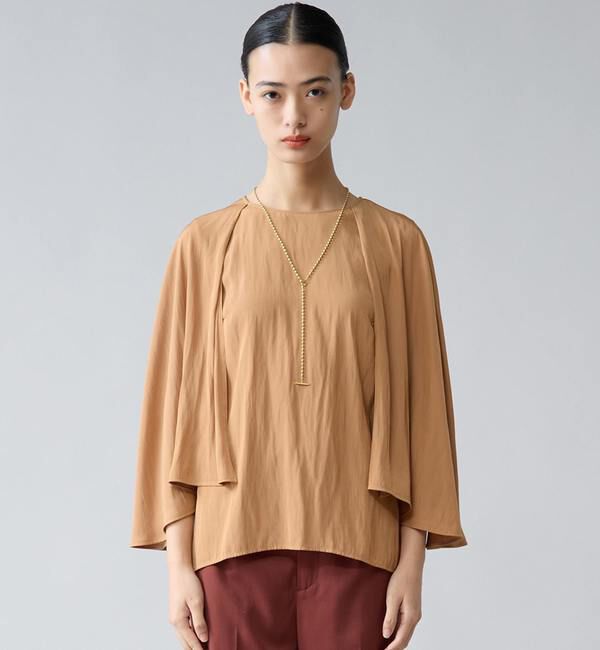TIARA「ケープブラウス」|シャツ・ブラウス|キャメル