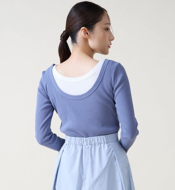 TIARA「バックオープンリブTシャツ」|Tシャツ・カットソー|