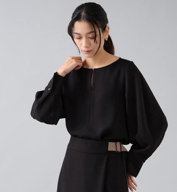 Liesse「ボリュームスリーブブラウス」|シャツ・ブラウス|ブラック