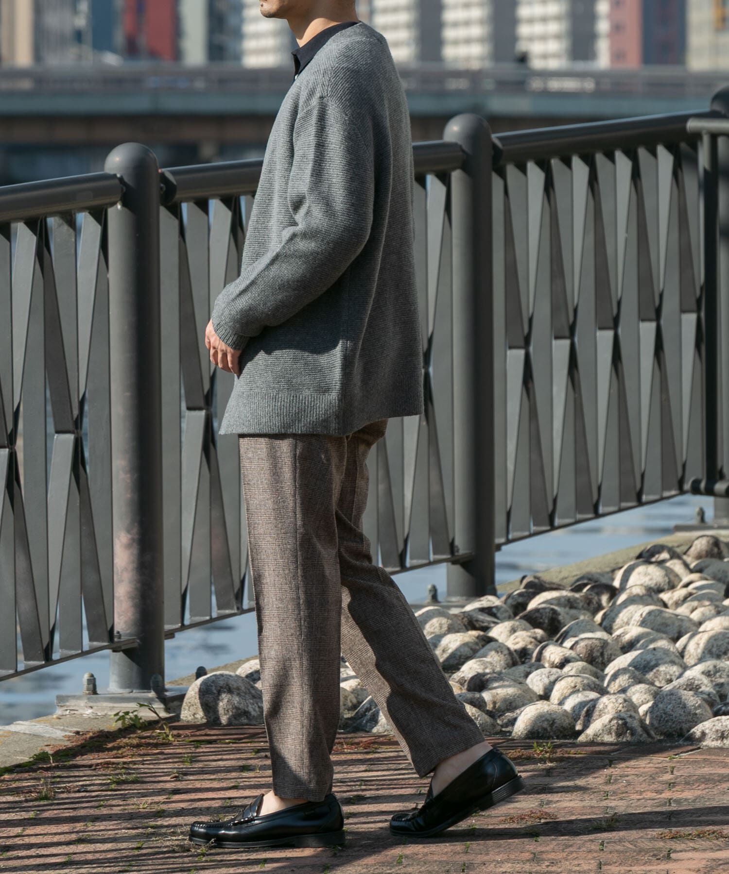 URBAN RESEARCH ROSSO「『XLサイズあり』ハミルトンウールガーター編みVネックカーディガン」|カーディガン|