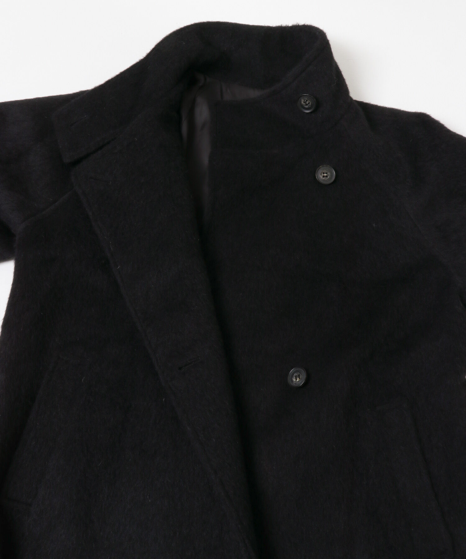 URBAN RESEARCH ROSSO「アルパカ混シャギースタンドコート」|ノーカラーコート|