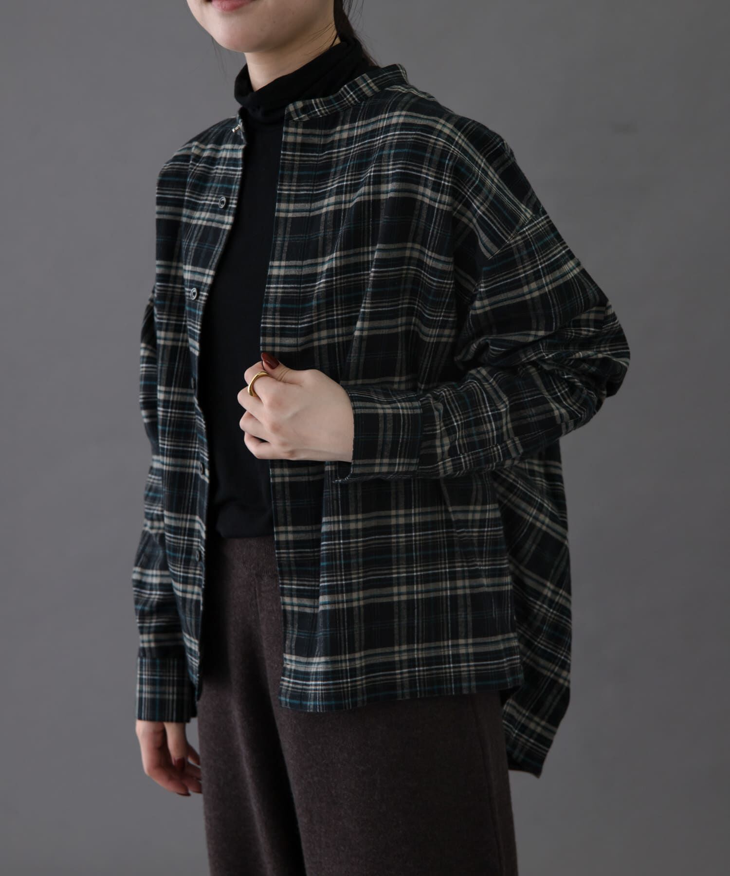 URBAN RESEARCH DOORS「FORK&SPOON　ブラッシュドチェックシャツ」|シャツ・ブラウス|