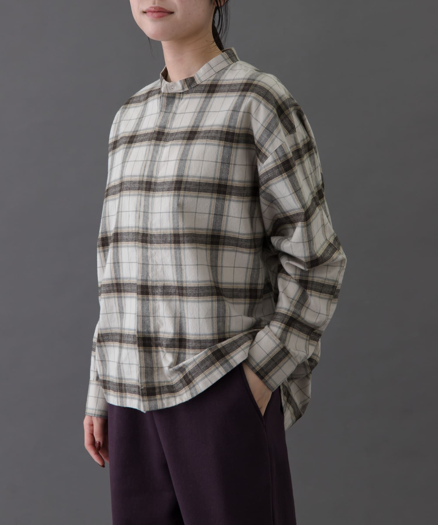 URBAN RESEARCH DOORS「FORK&SPOON　ブラッシュドチェックシャツ」|シャツ・ブラウス|