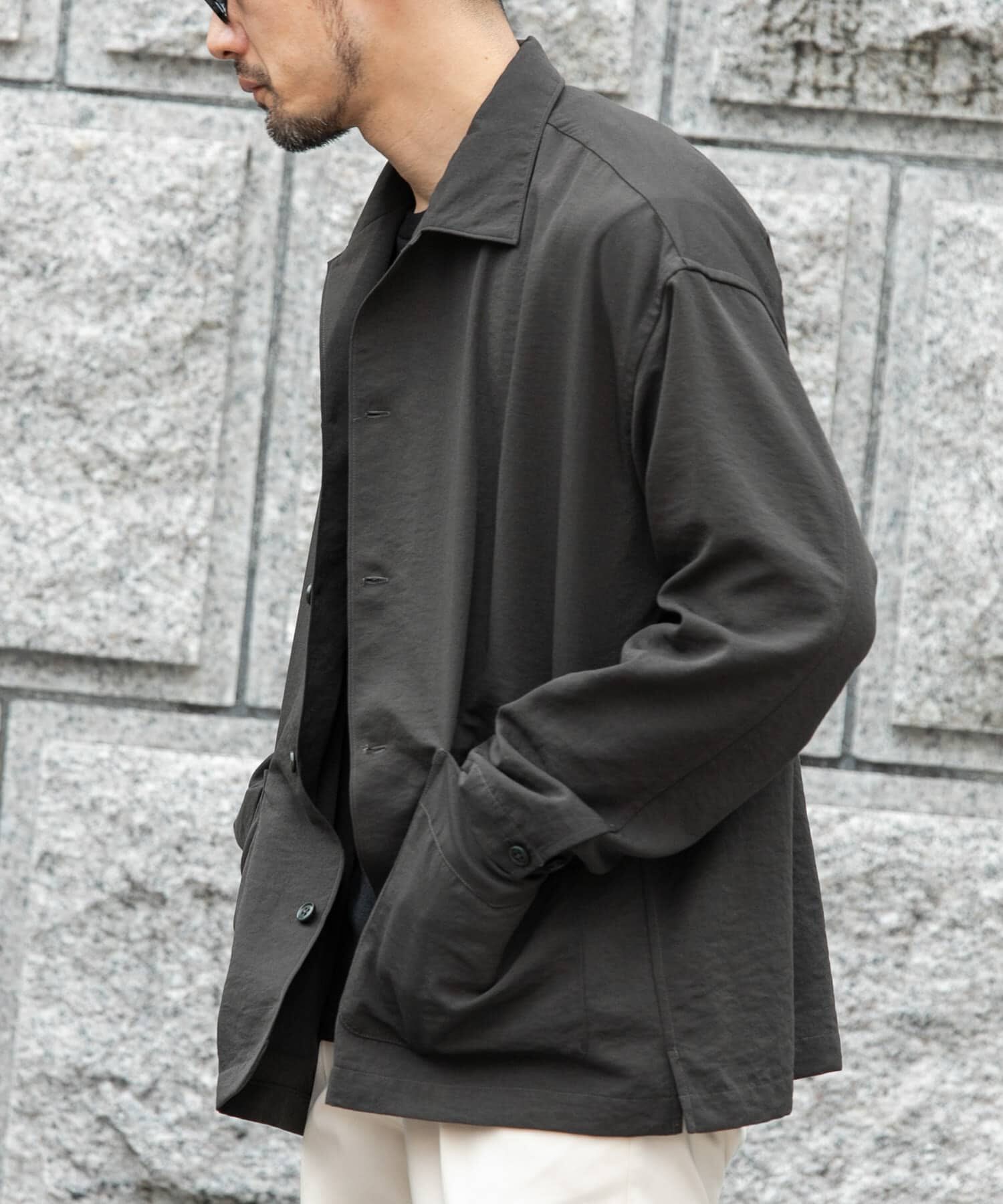 URBAN RESEARCH ROSSO「『セットアップ対応』ドライイージーシャツジャケット」|ノーカラーコート|