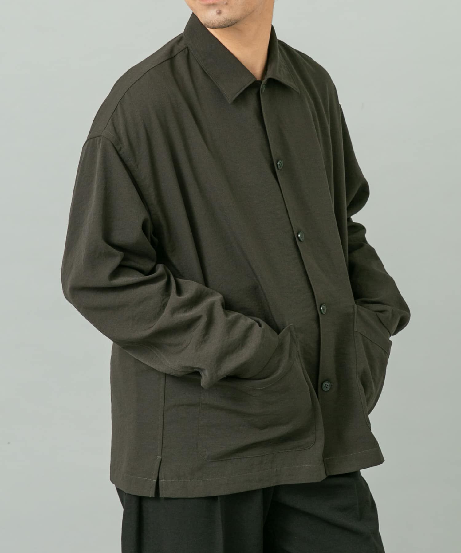 URBAN RESEARCH ROSSO「『セットアップ対応』ドライイージーシャツジャケット」|ノーカラーコート|