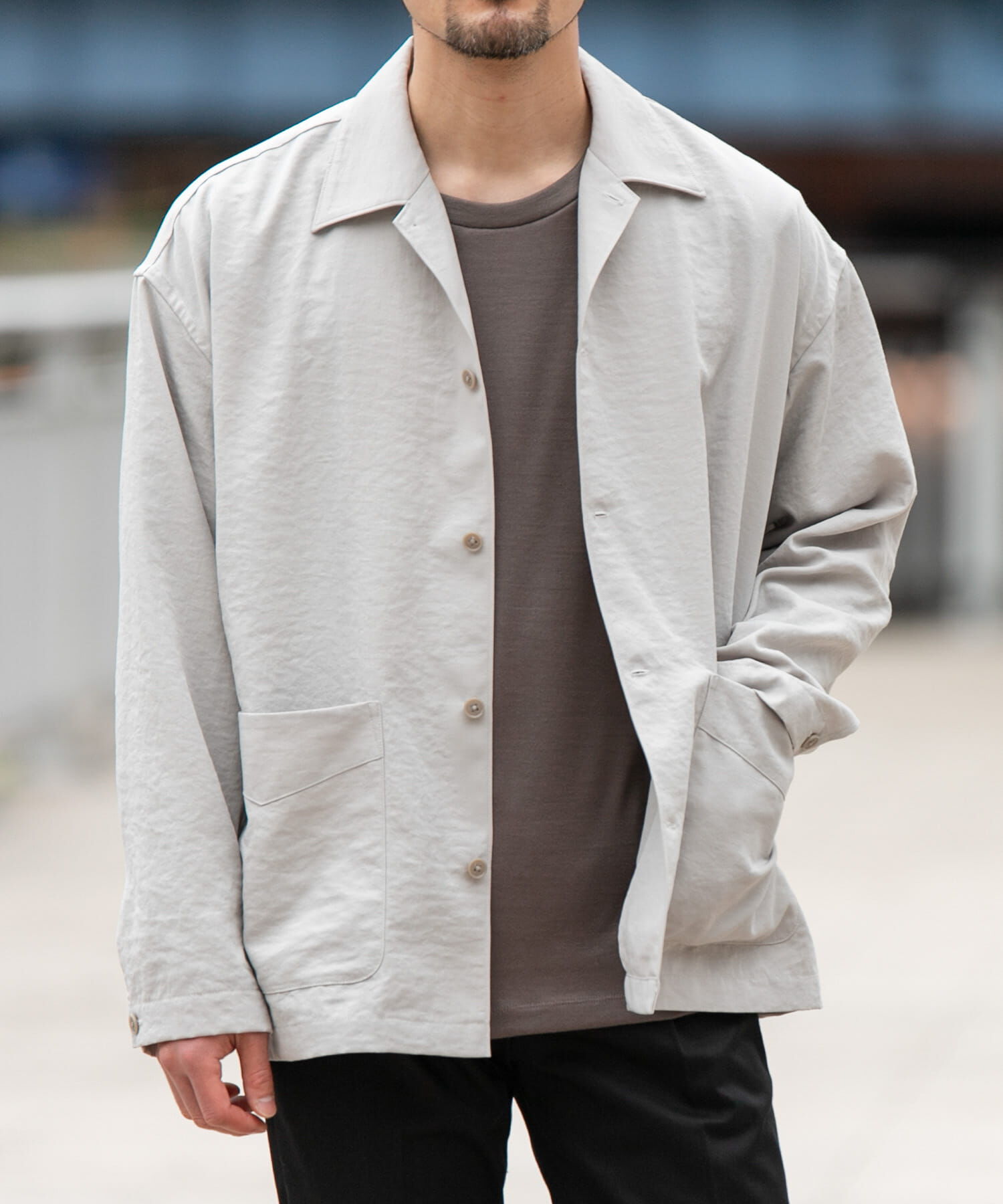 URBAN RESEARCH ROSSO「『セットアップ対応』ドライイージーシャツジャケット」|ノーカラーコート|