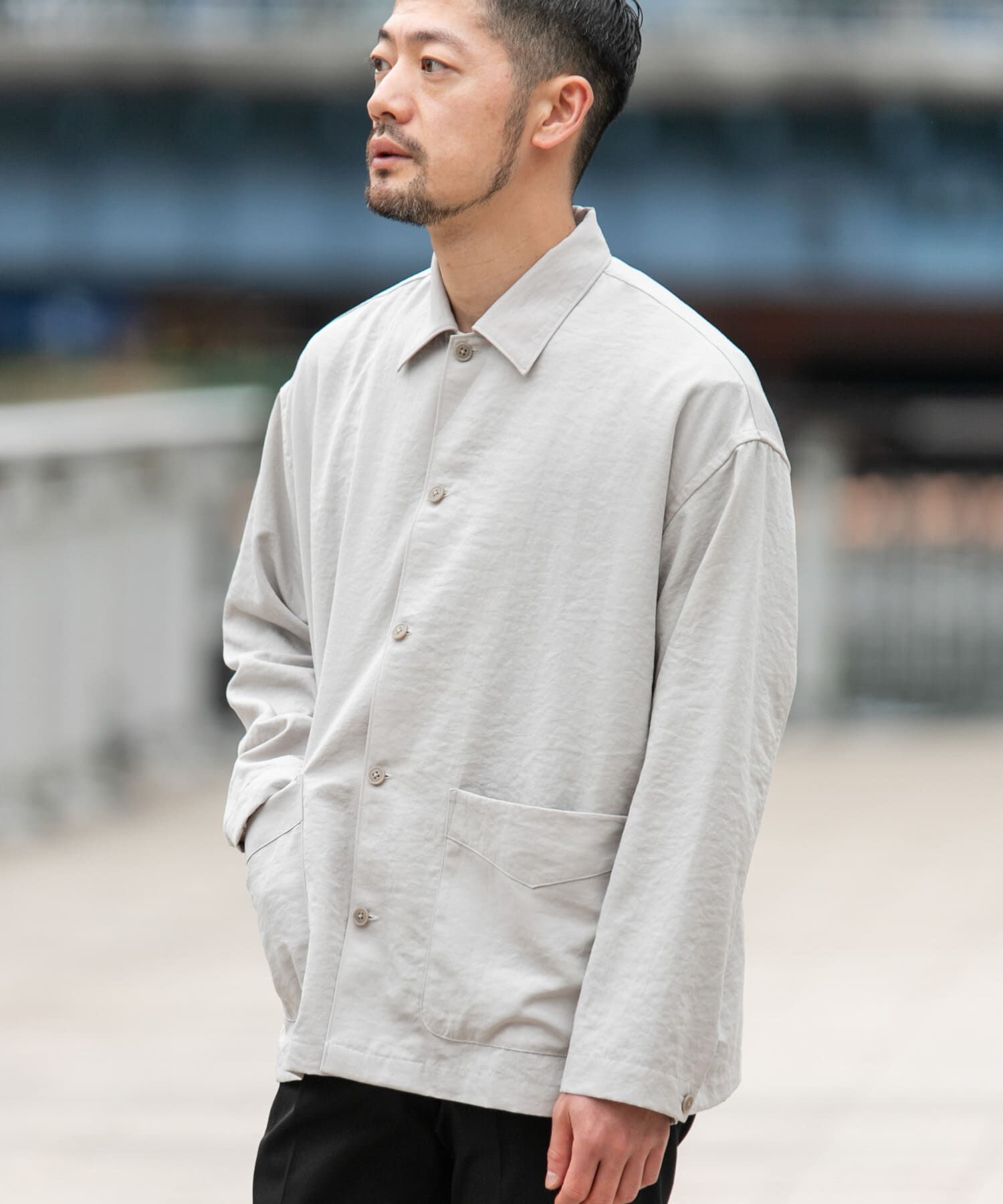 URBAN RESEARCH ROSSO「『セットアップ対応』ドライイージーシャツジャケット」|ノーカラーコート|