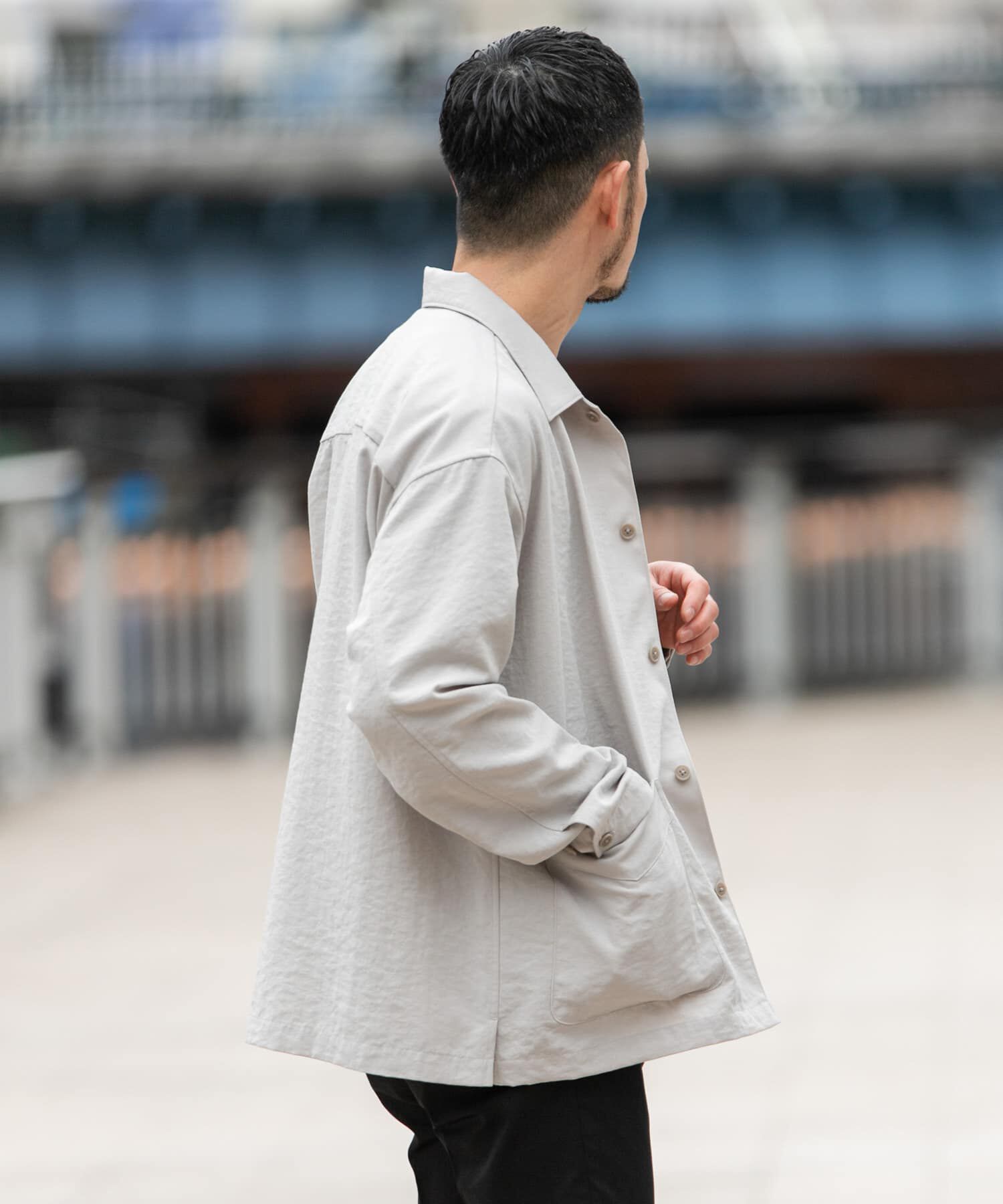 URBAN RESEARCH ROSSO「『セットアップ対応』ドライイージーシャツジャケット」|ノーカラーコート|