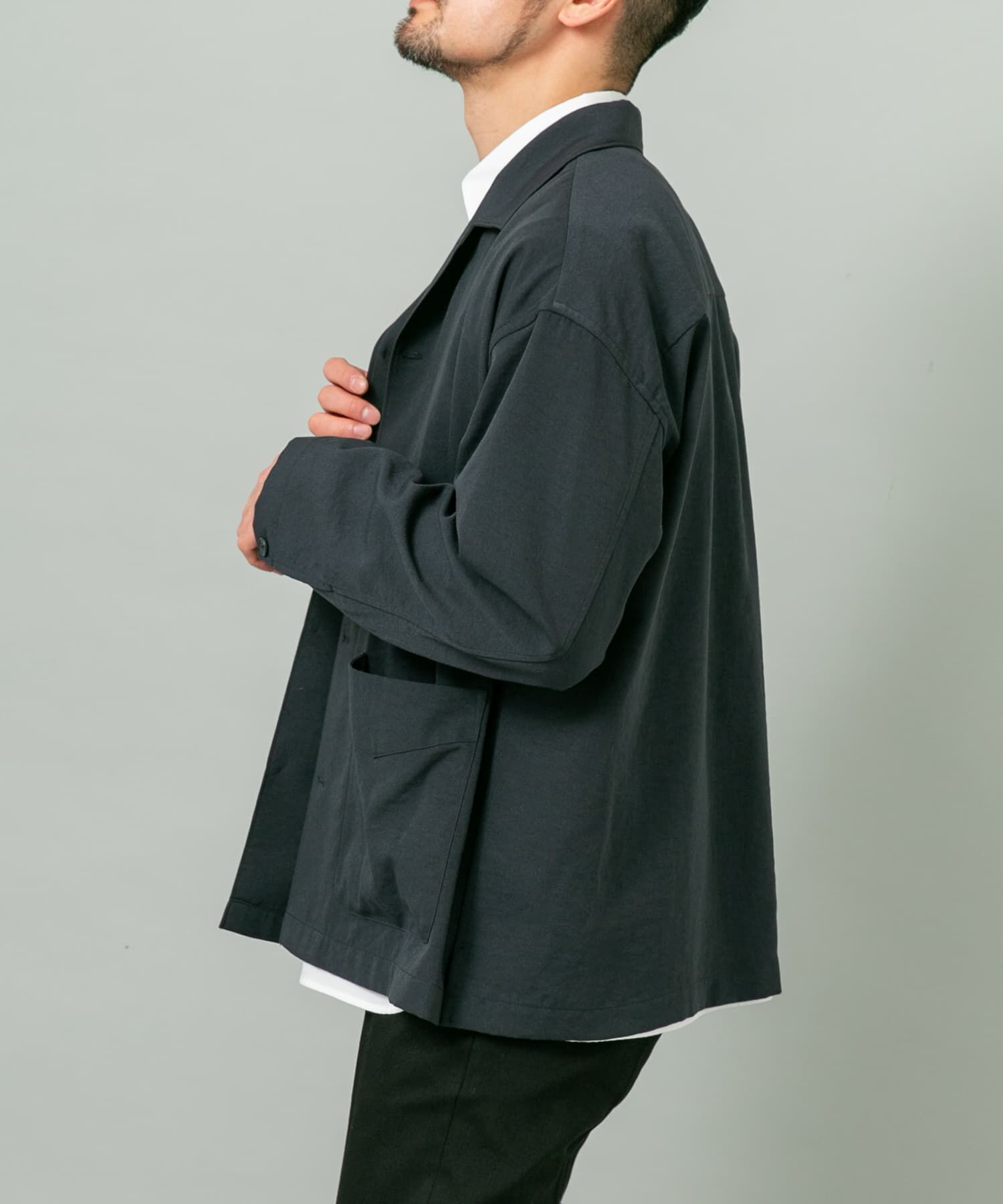 URBAN RESEARCH ROSSO「『セットアップ対応』ドライイージーシャツジャケット」|ノーカラーコート|