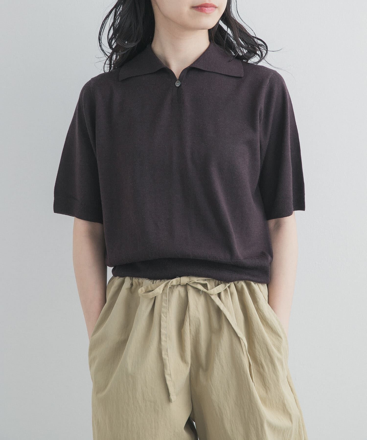 URBAN RESEARCH DOORS「FUJI　SILKCASHMERE SKIPPERPOLO」|ニット・セーター|