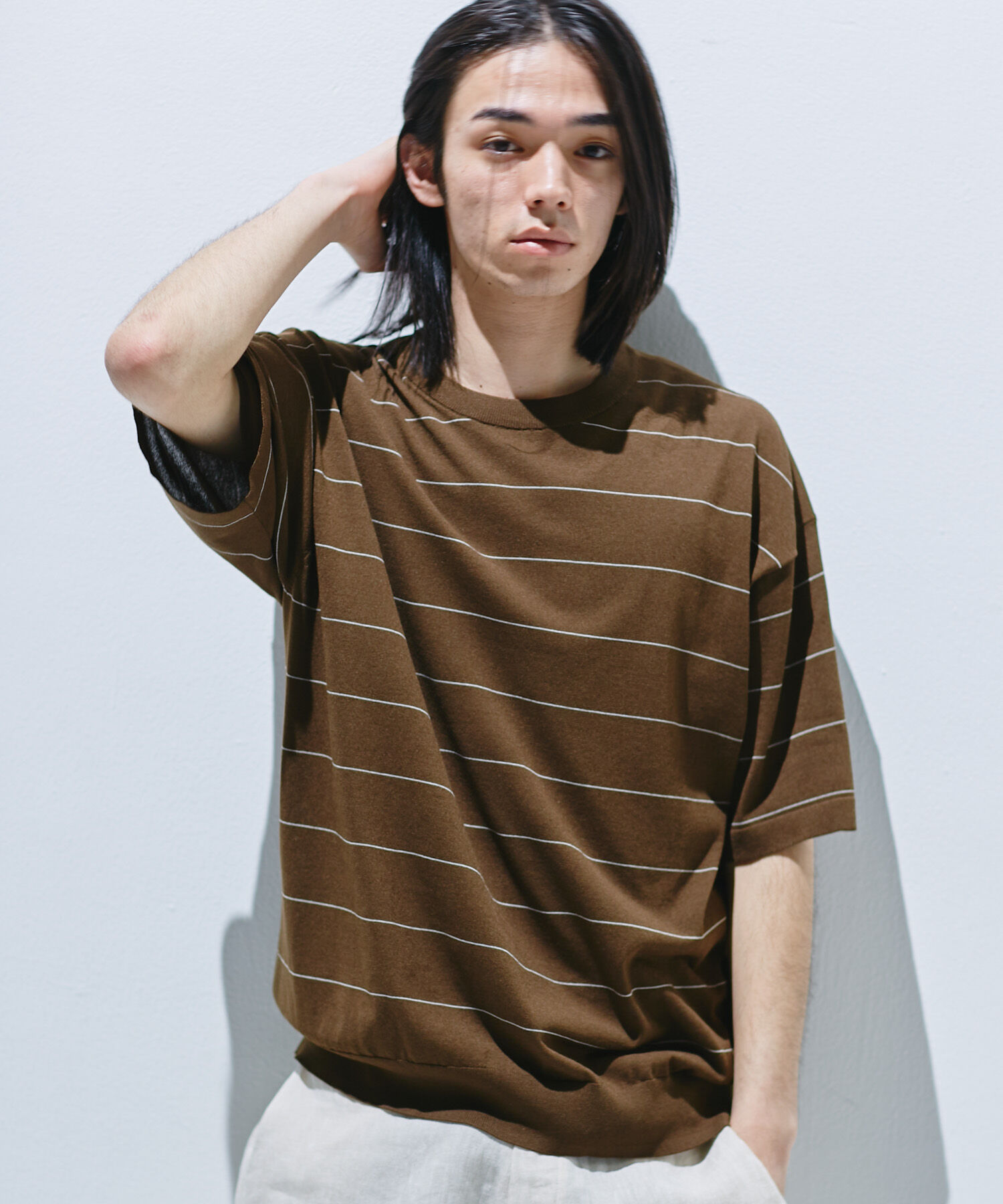 URBAN RESEARCH DOORS「『UR TECH』サマシェア クルーネックニット」|ニット・セーター|