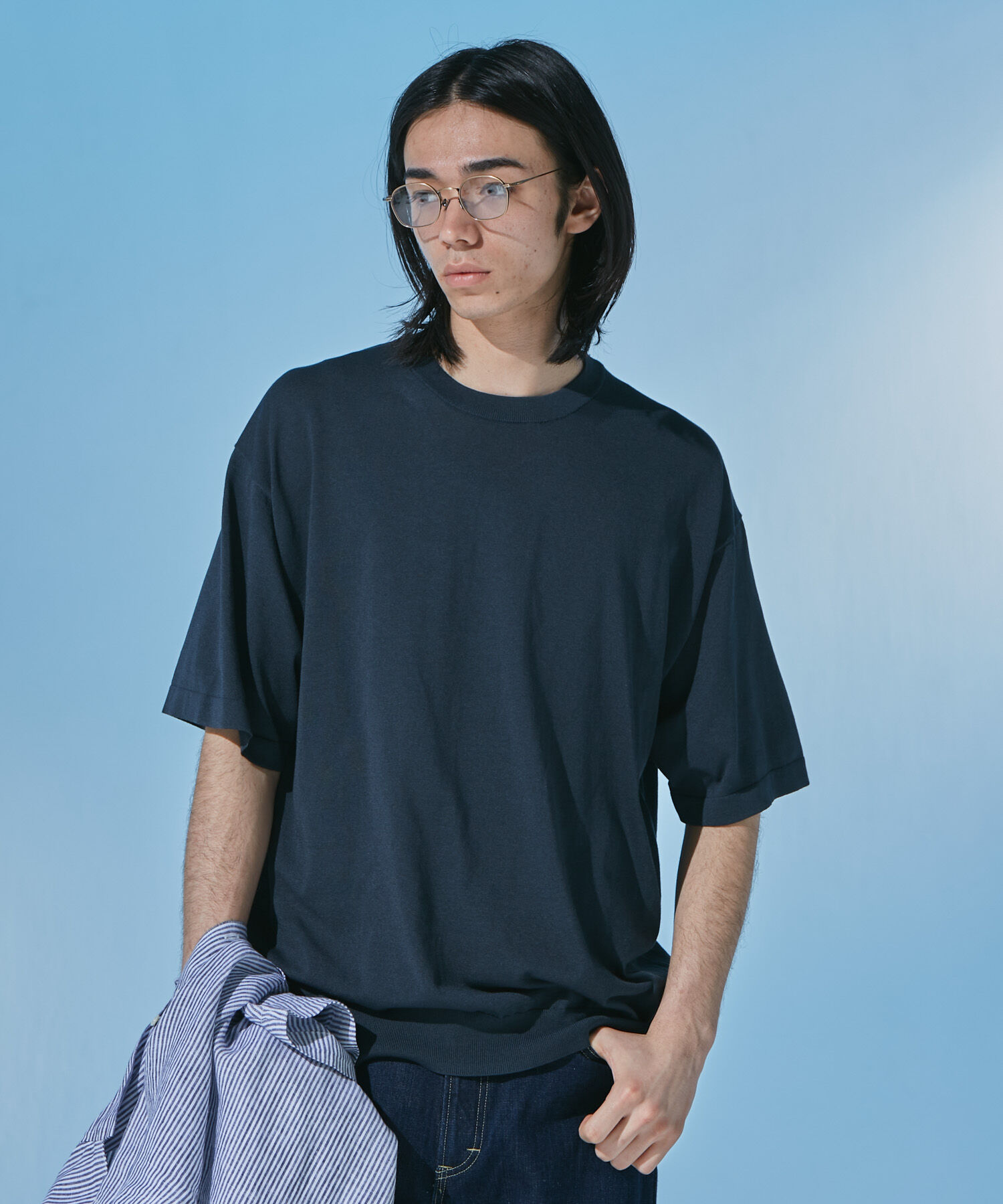 URBAN RESEARCH DOORS「『UR TECH』サマシェア クルーネックニット」|ニット・セーター|