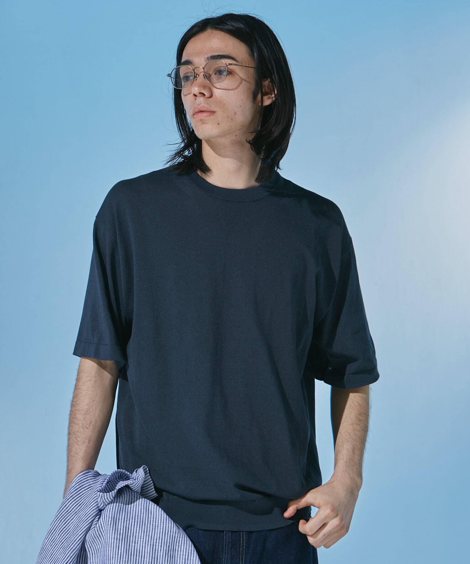 URBAN RESEARCH DOORS「『UR TECH』サマシェア クルーネックニット」|ニット・セーター|