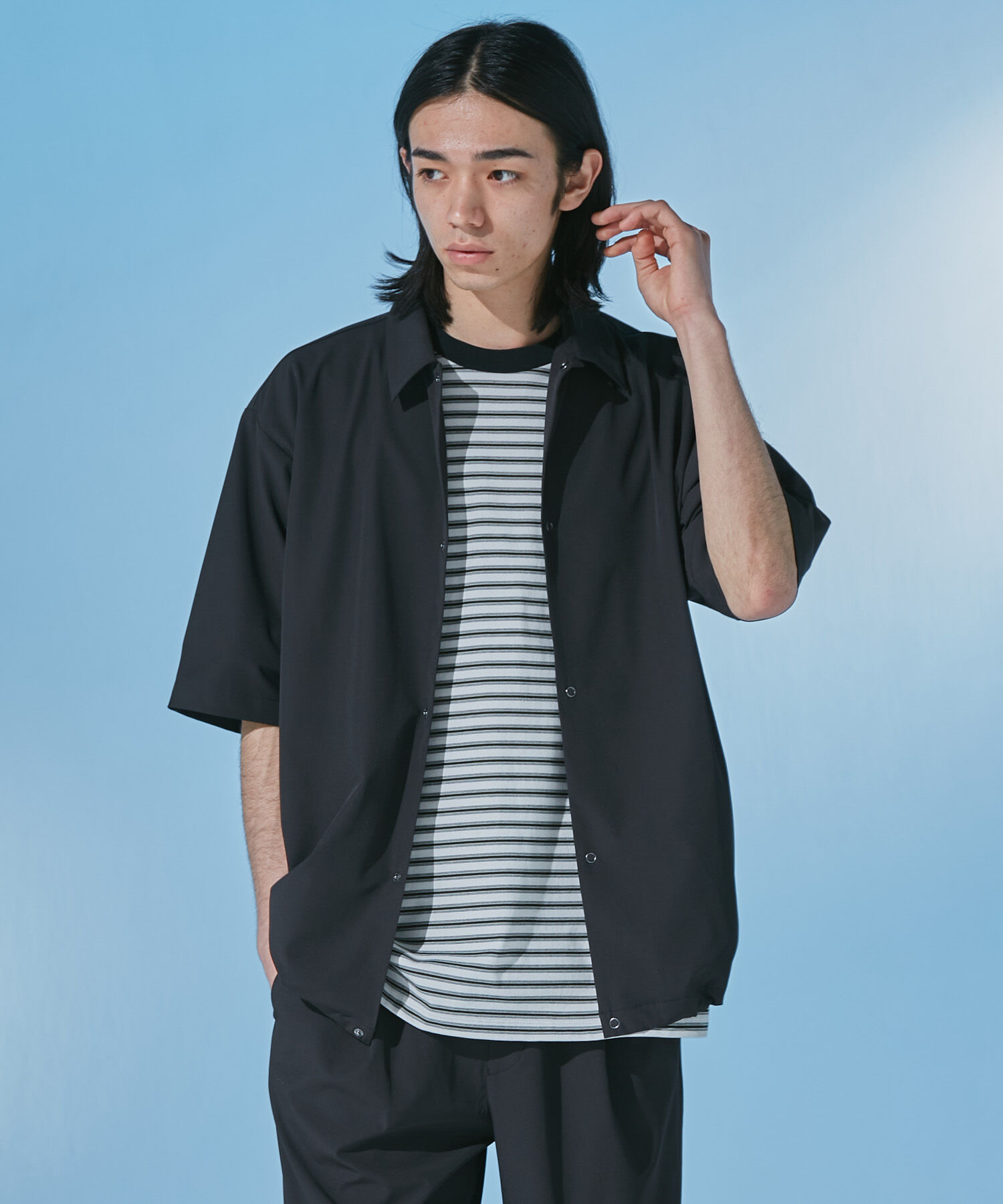 URBAN RESEARCH DOORS「『UR TECH』サマシェア ショートスリーブシャツカーディガン」|カーディガン|