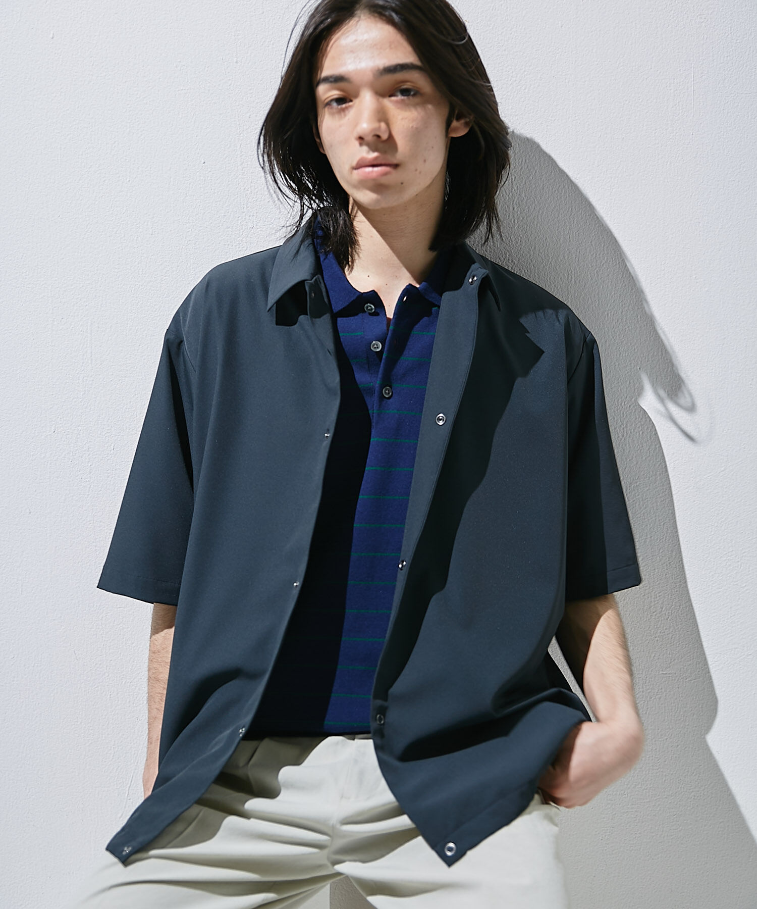 URBAN RESEARCH DOORS「『UR TECH』サマシェア ショートスリーブシャツカーディガン」|カーディガン|