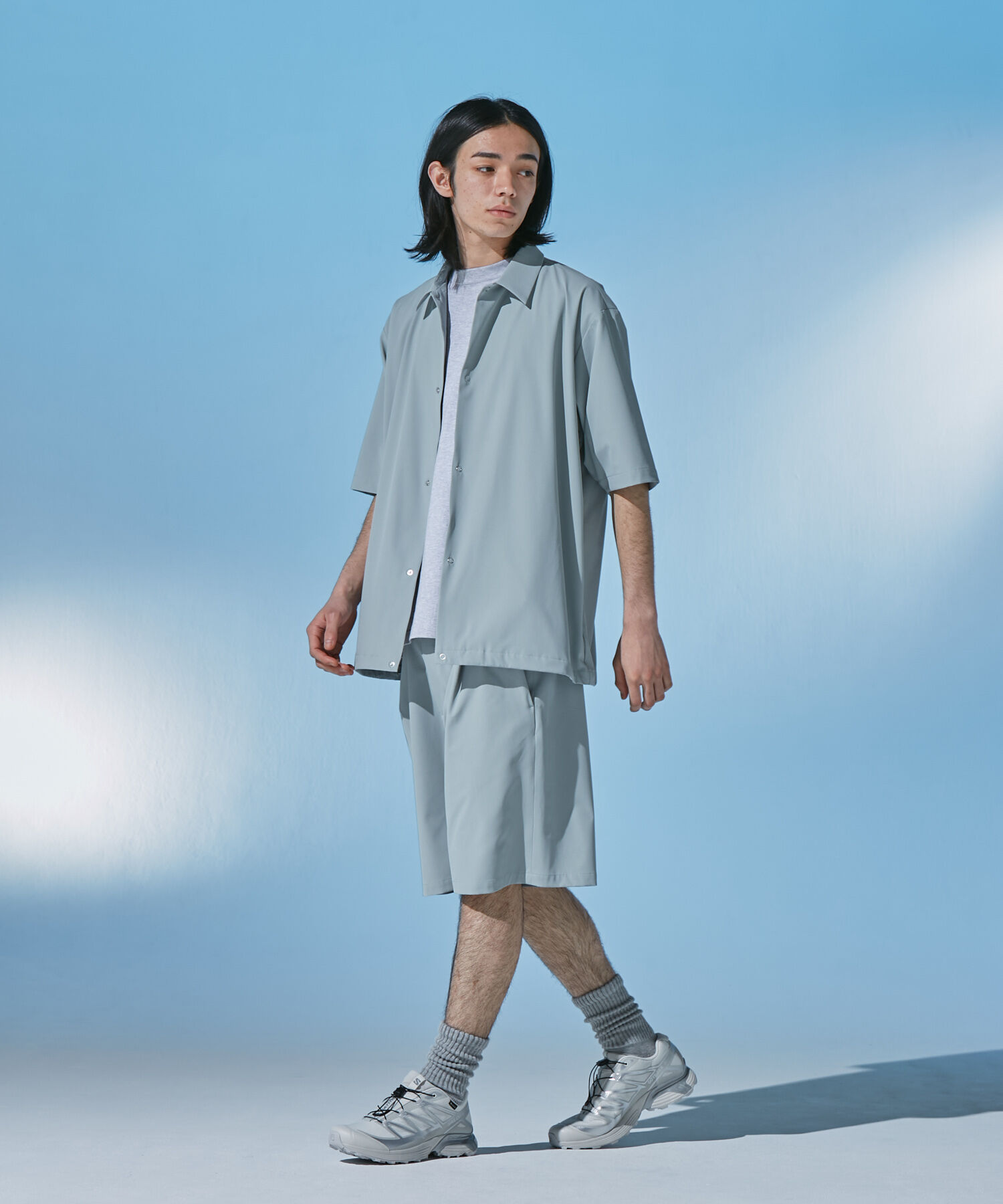 URBAN RESEARCH DOORS「『UR TECH』サマシェア ショートスリーブシャツカーディガン」|カーディガン|