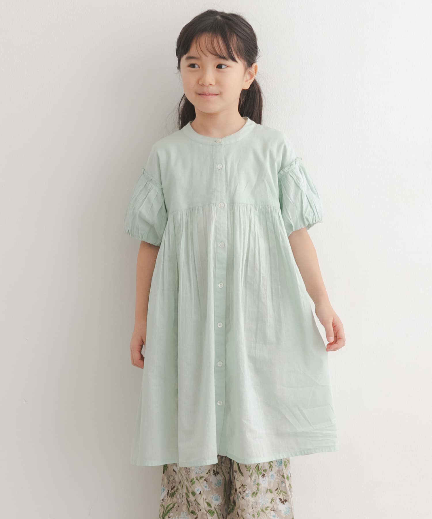 URBAN RESEARCH DOORS「『親子リンク』コットンボイルパフスリーブワンピース(KIDS)」|ワンピース|