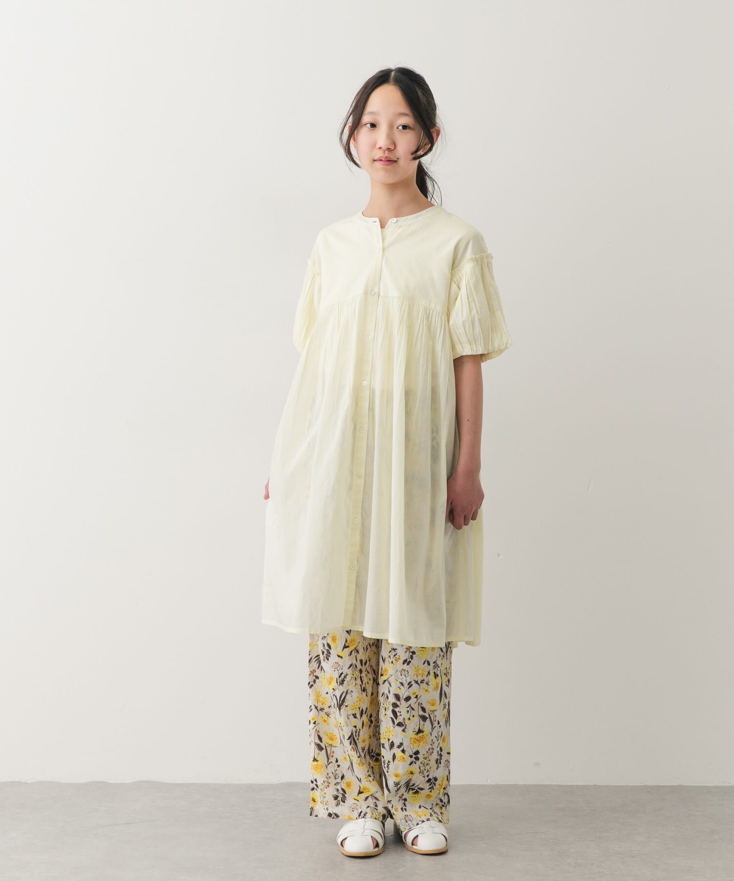 URBAN RESEARCH DOORS「『親子リンク』『150サイズ』コットンボイルパフスリーブワンピース(KIDS)」|ワンピース|