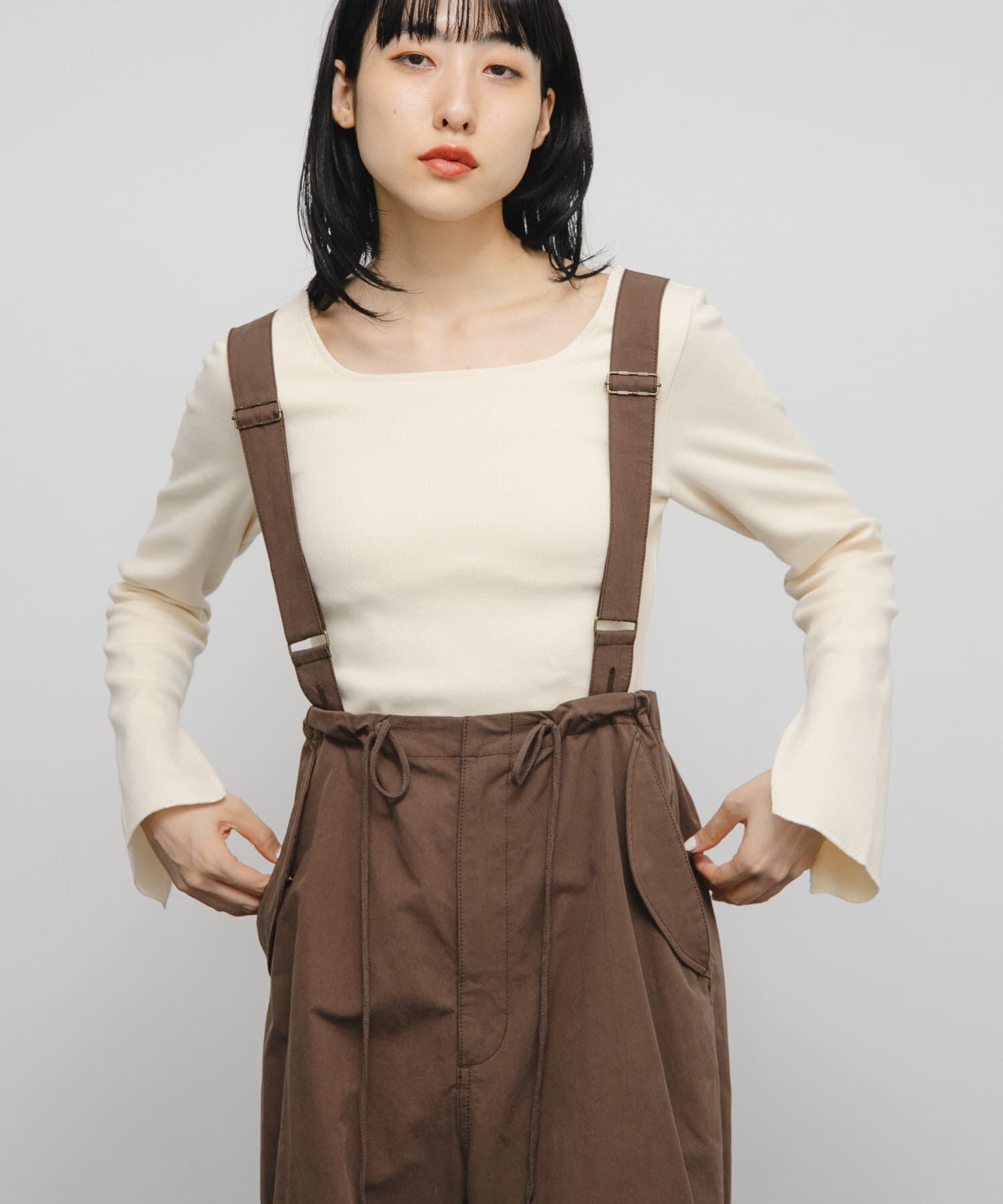  「バックオープンカップ付ロンTEE」|Tシャツ・カットソー|