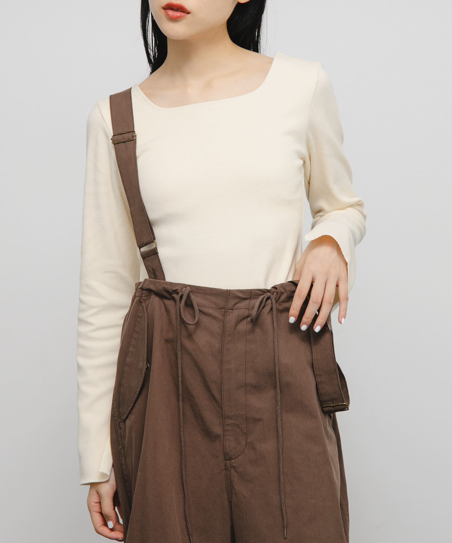  「バックオープンカップ付ロンTEE」|Tシャツ・カットソー|