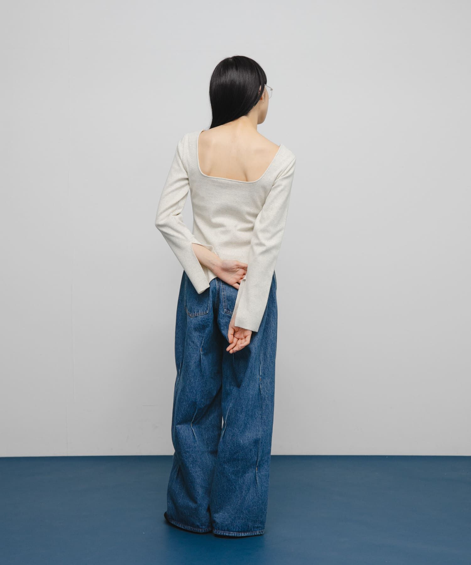  「バックオープンカップ付ロンTEE」|Tシャツ・カットソー|