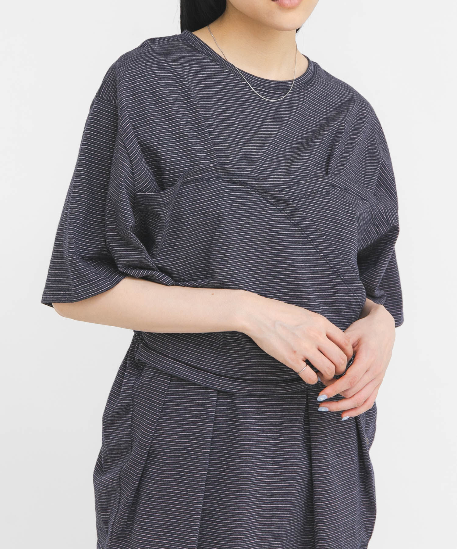  「ビスチェデザインBIGボーダーTEE」|Tシャツ・カットソー|